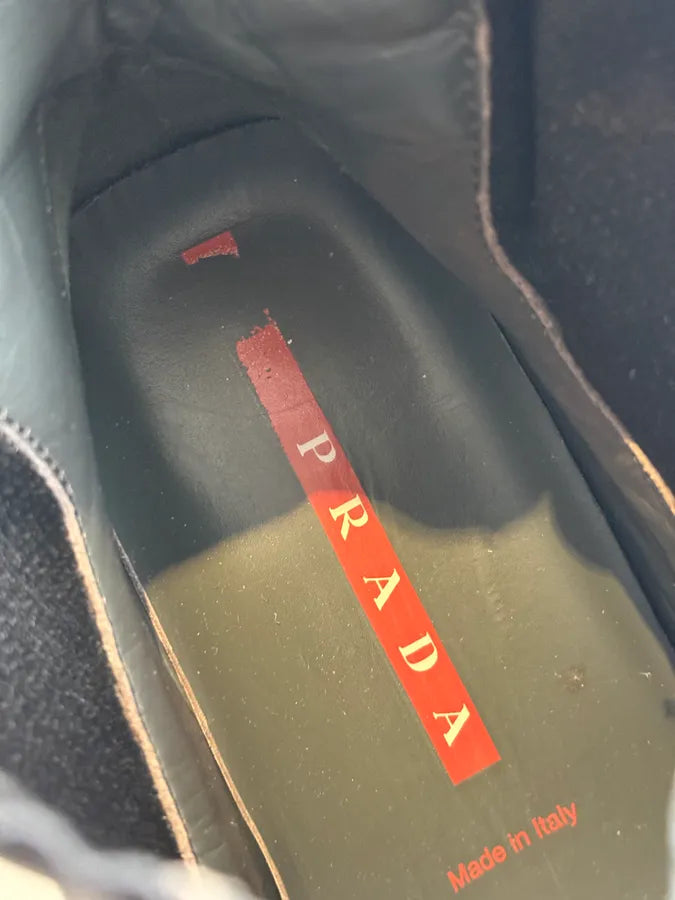 FW1999 Prada Black Vibram Prenium Leather Boots limRwWu 9