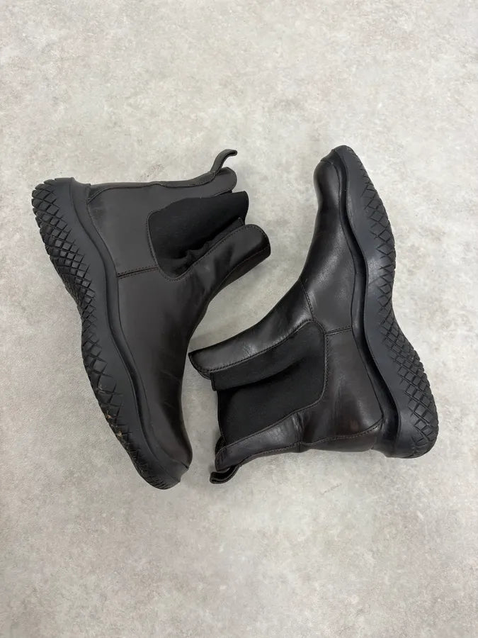 FW1999 Prada Black Vibram Prenium Leather Boots tCkcflH 5