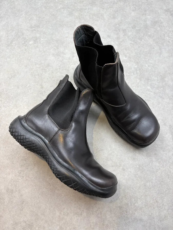 FW1999 Prada Black Vibram Prenium Leather Boots limRwWu 4