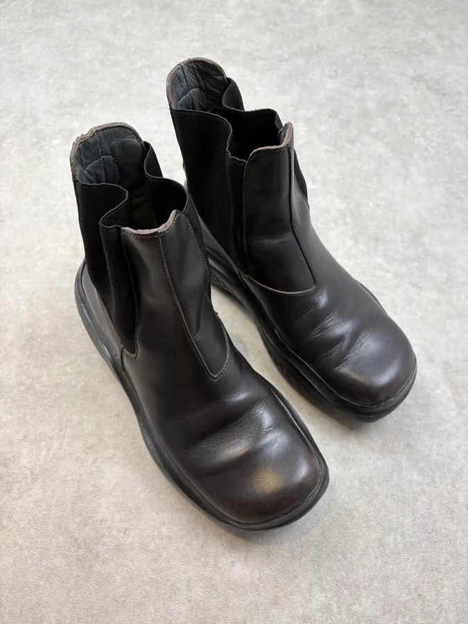 FW1999 Prada Black Vibram Prenium Leather Boots limRwWu 3