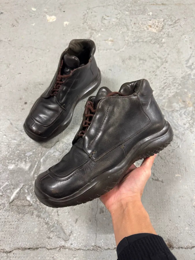 FW1999 Prada Brown Leather Boots (42eu/us8.5) 0