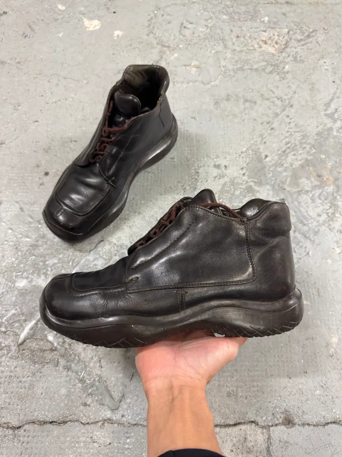 FW1999 Prada Brown Leather Boots (42eu/us8.5) 1