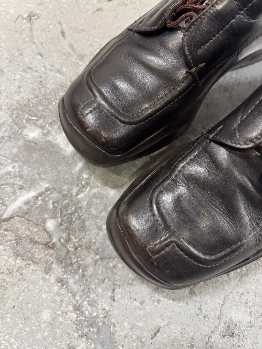 FW1999 Prada Brown Leather Boots (42eu/us8.5) 2