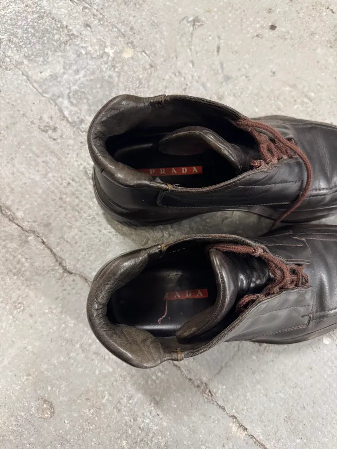 FW1999 Prada Brown Leather Boots (42eu/us8.5) 6