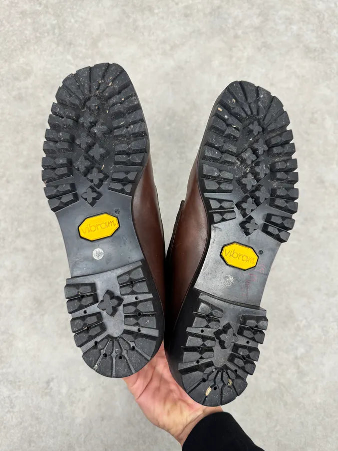 FW1999 Prada Brown Leather High Ankle Military Boots LvgLwdF 4