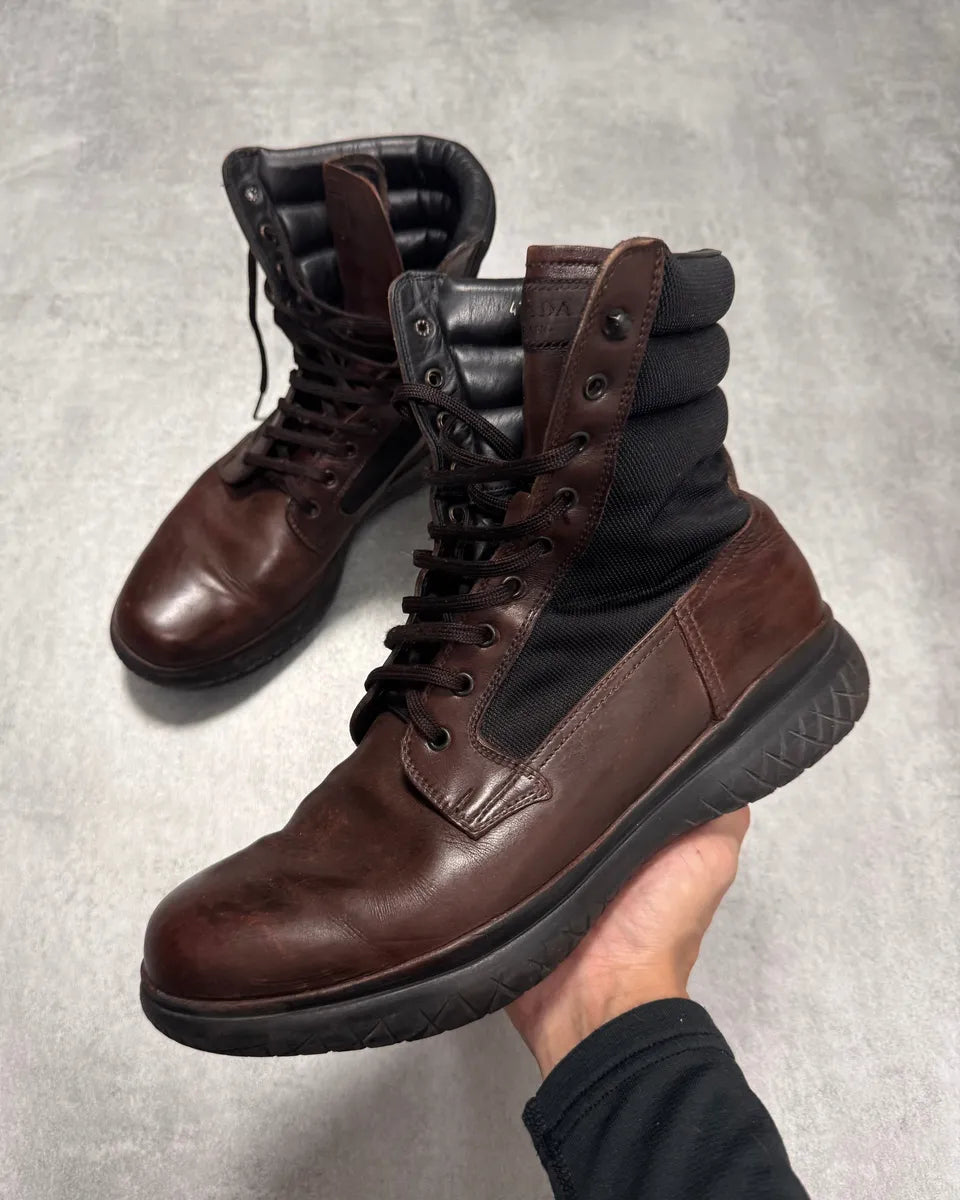 FW1999 Prada Brown Leather High Boots (43eu/us9.5) 0