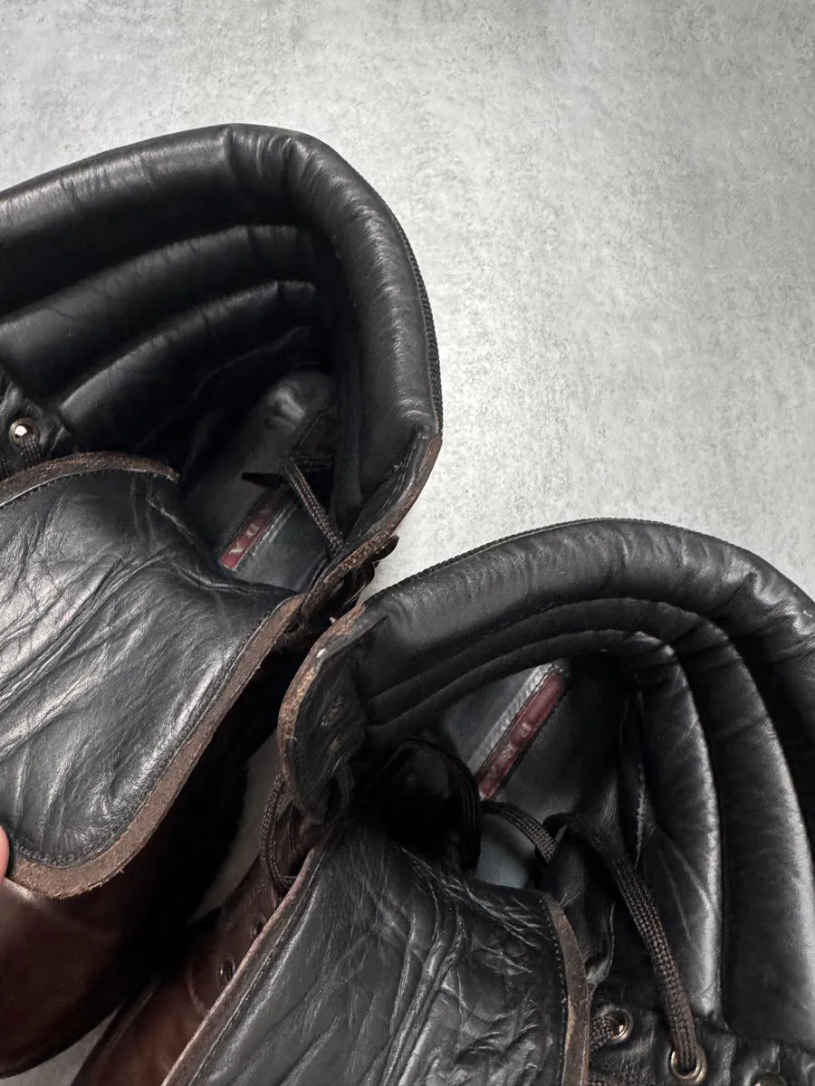 FW1999 Prada Brown Leather High Boots (43eu/us9.5) 10