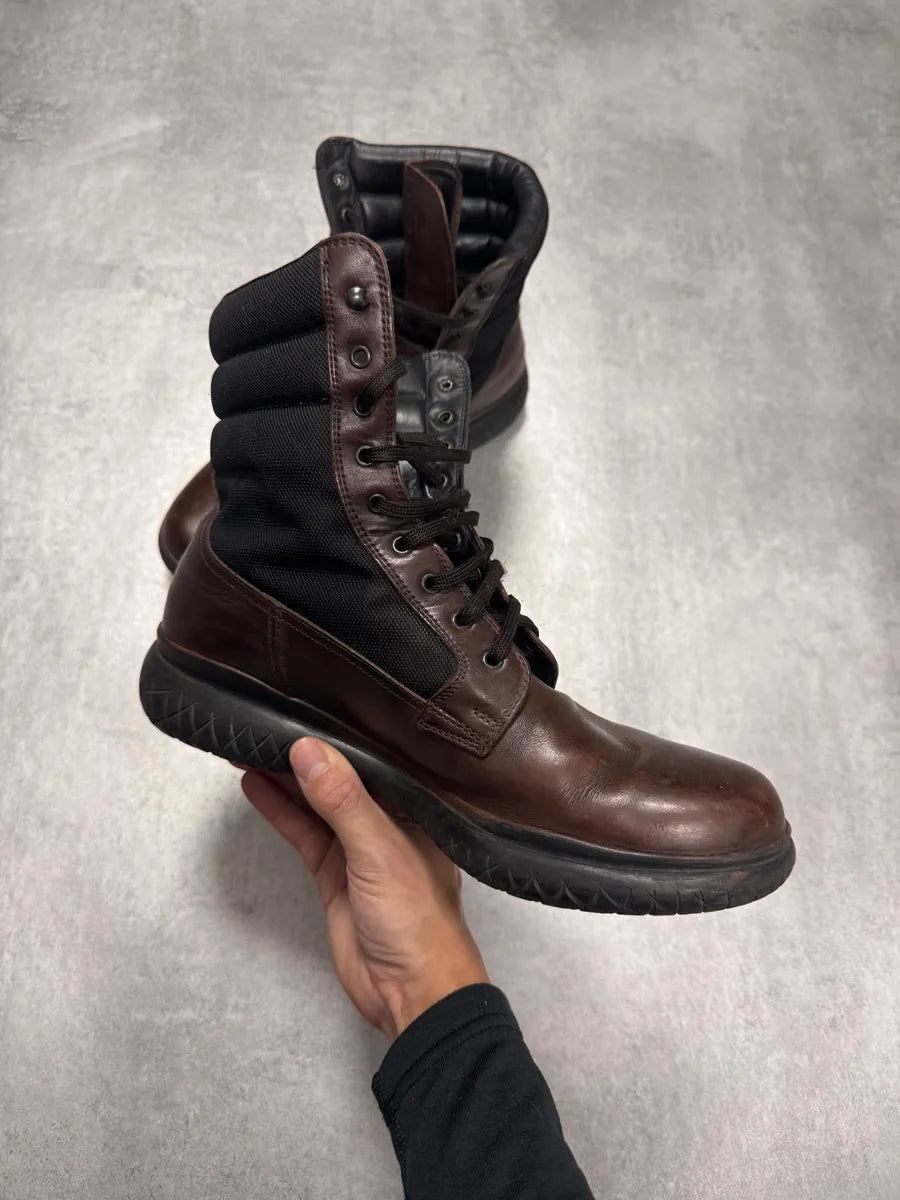 FW1999 Prada Brown Leather High Boots (43eu/us9.5) 2