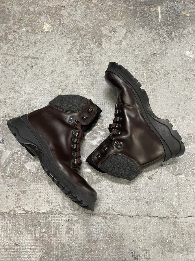 FW1999 Prada Brown Leather Hiking Boots (40.5eu/us7.5) 5