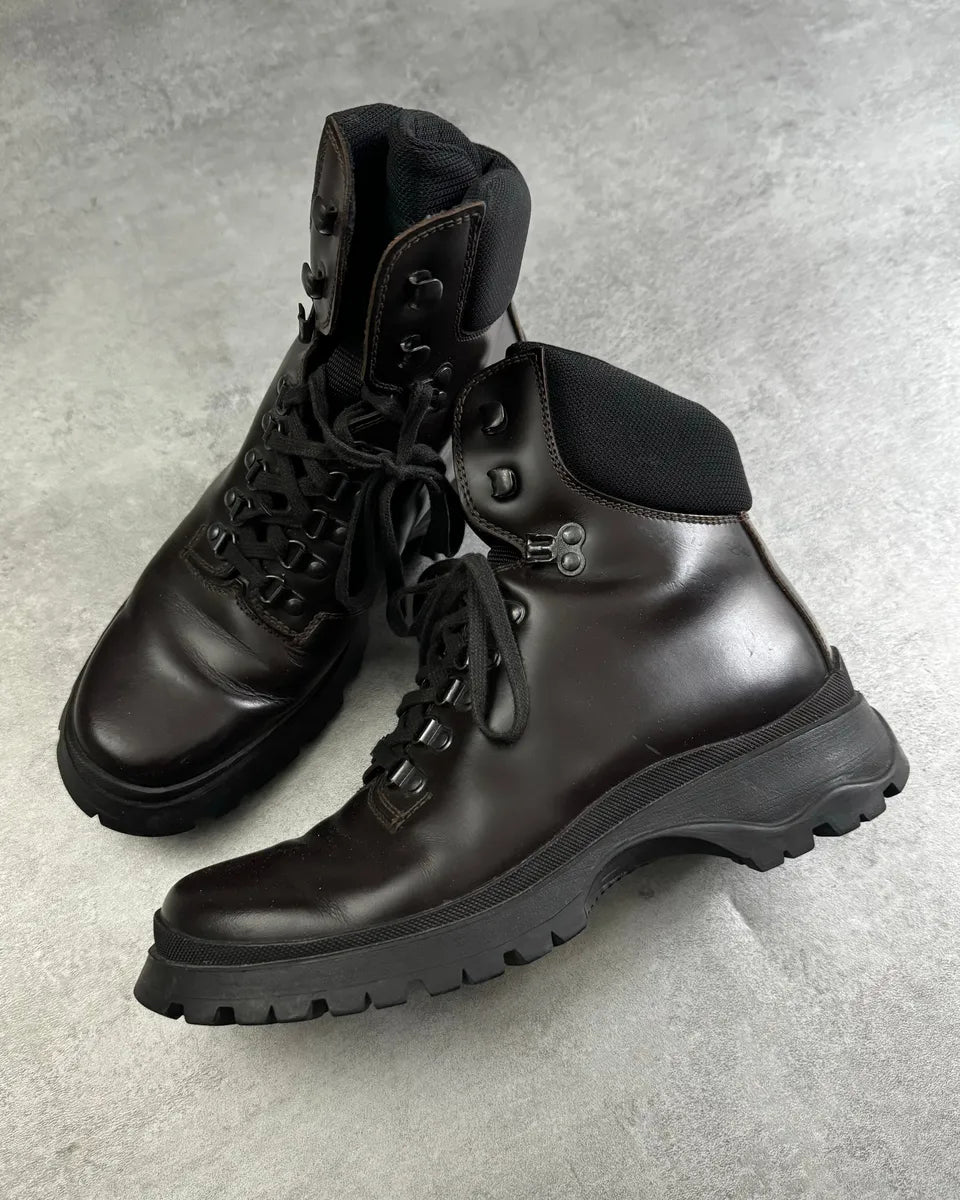 FW1999 Prada Brown Leather Hiking Boots zbzvrfy 1