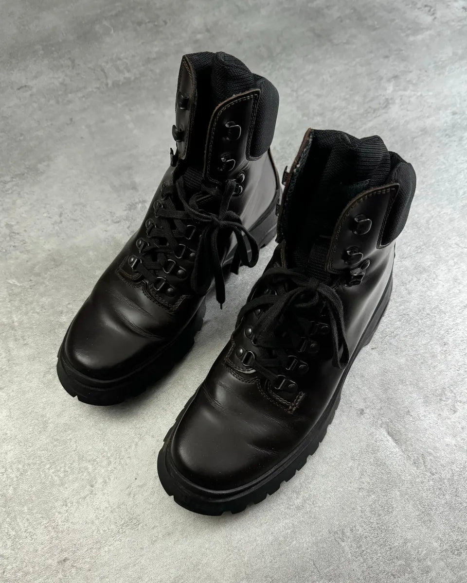 FW1999 Prada Brown Leather Hiking Boots zbzvrfy 10