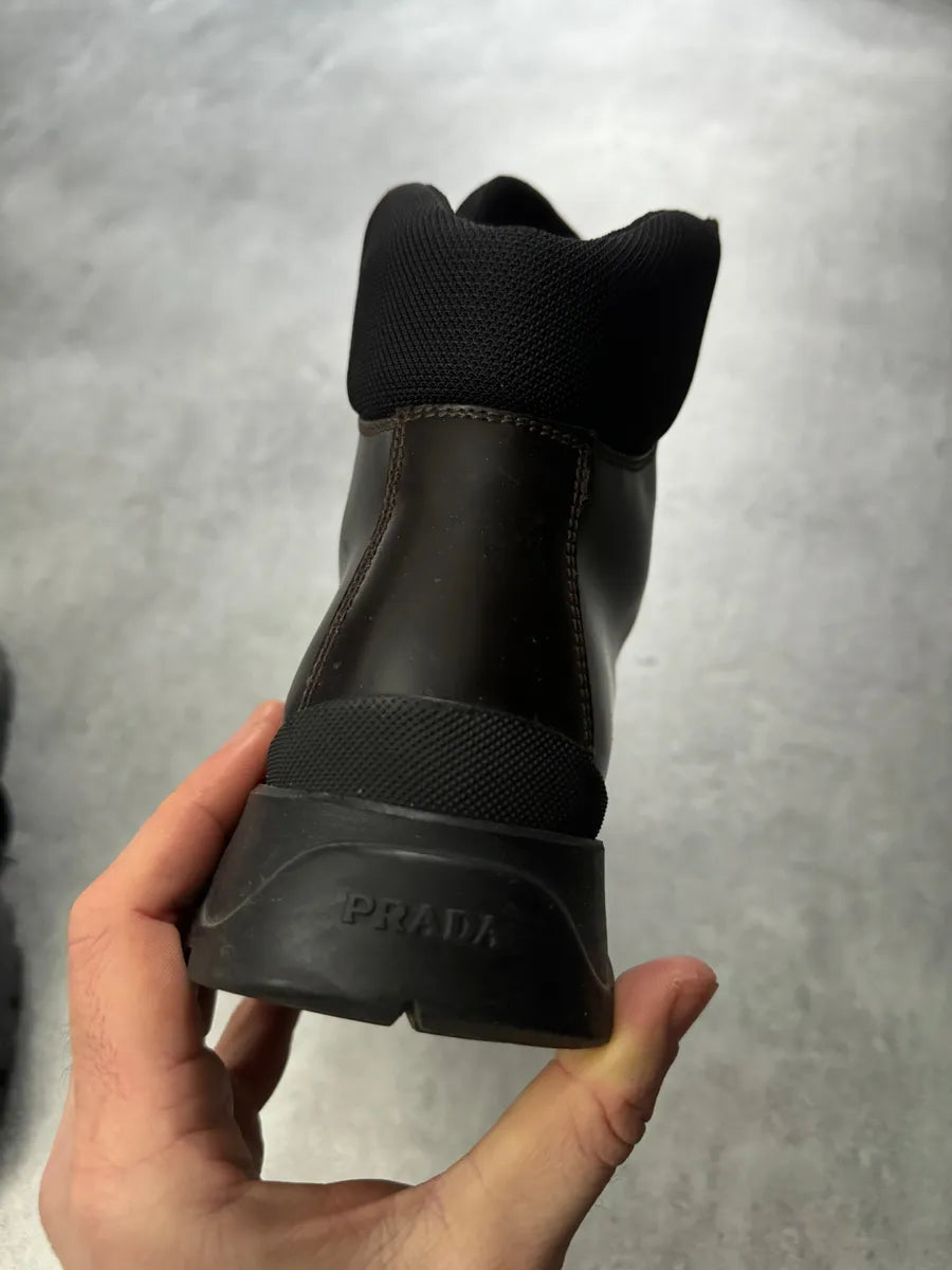 FW1999 Prada Brown Leather Hiking Boots zbzvrfy 3