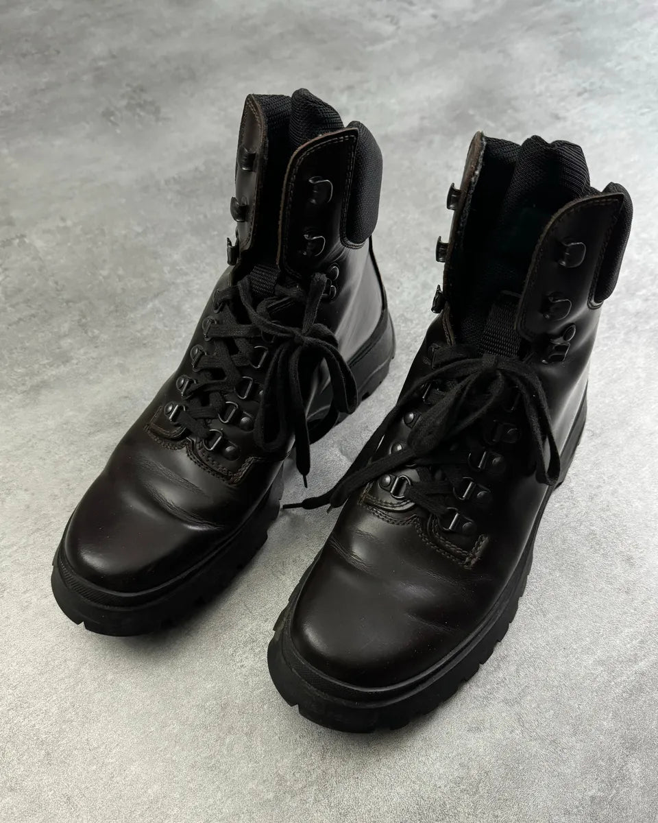 FW1999 Prada Brown Leather Hiking Boots zbzvrfy 5