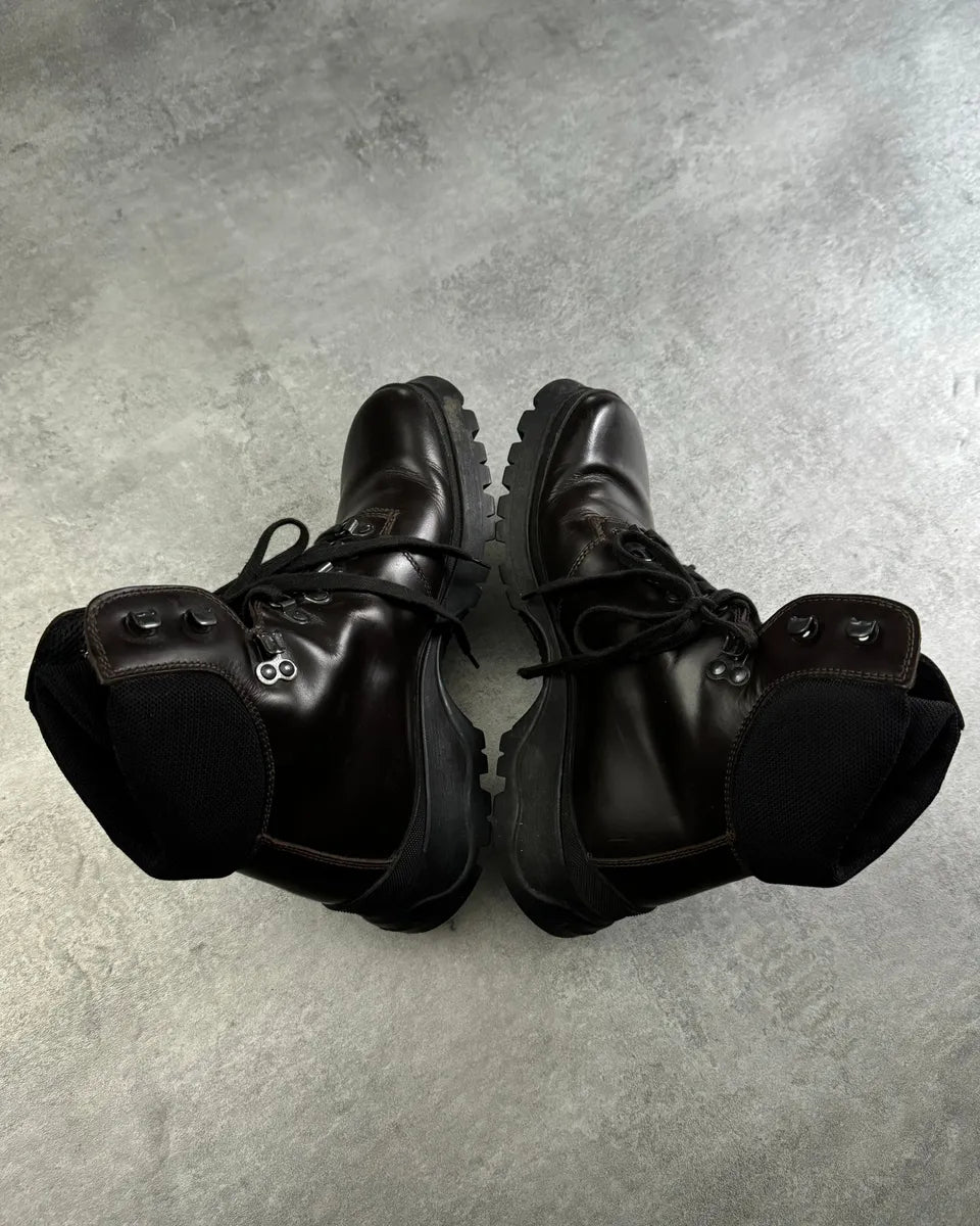 FW1999 Prada Brown Leather Hiking Boots zbzvrfy 6
