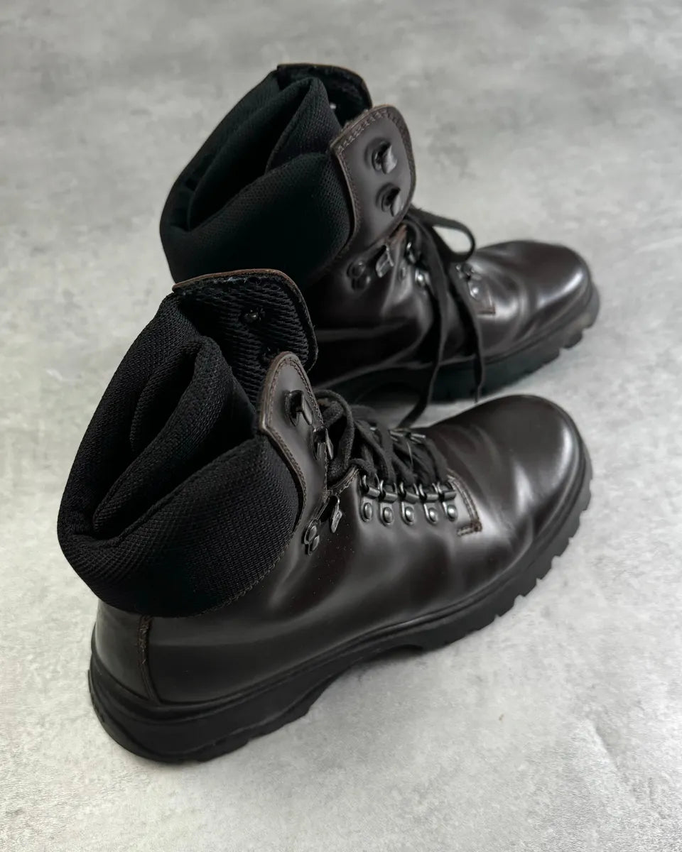 FW1999 Prada Brown Leather Hiking Boots zbzvrfy 7
