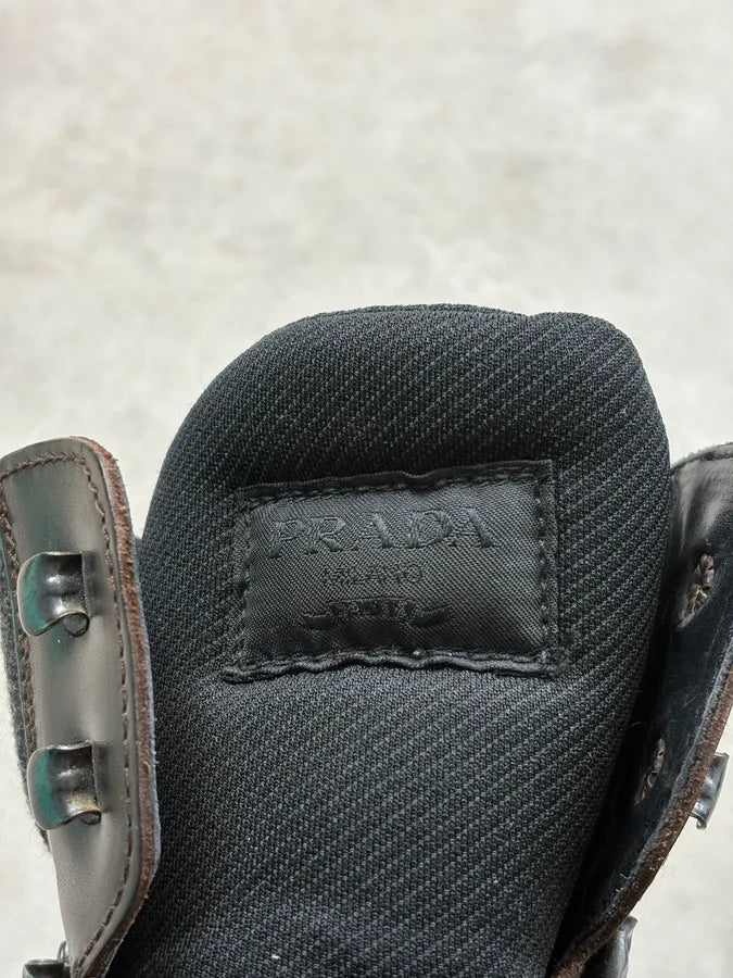 FW1999 Prada Brown Leather Vibram Boots tzFdwgp 6
