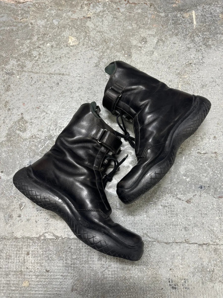 FW1999 Prada Combat Straps Black Leather Boots (45eu/us11) 4