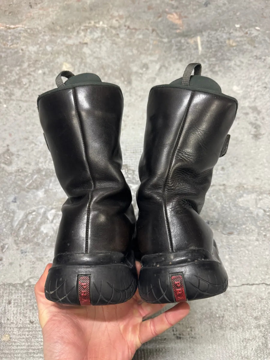 FW1999 Prada Combat Straps Black Leather Boots (45eu/us11) 5