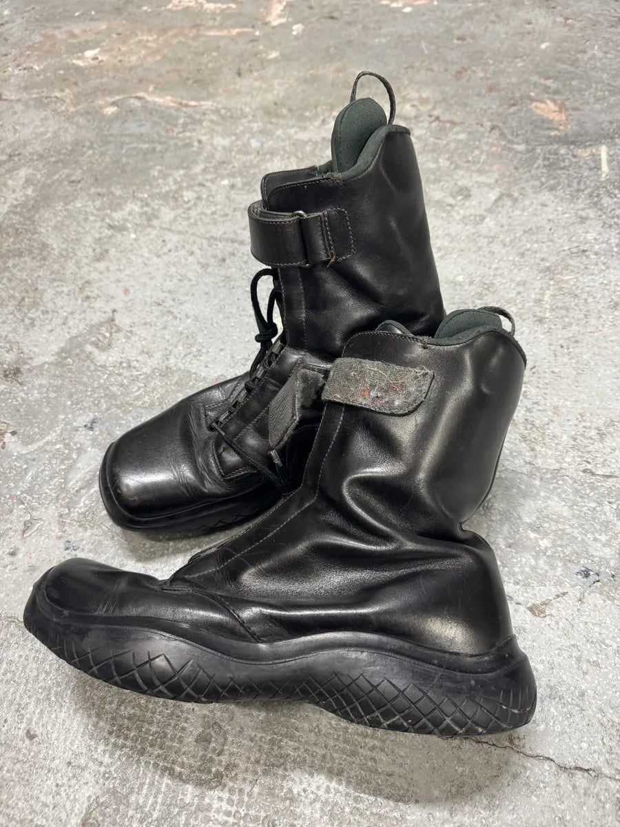FW1999 Prada Combat Straps Black Leather Boots (45eu/us11) 7
