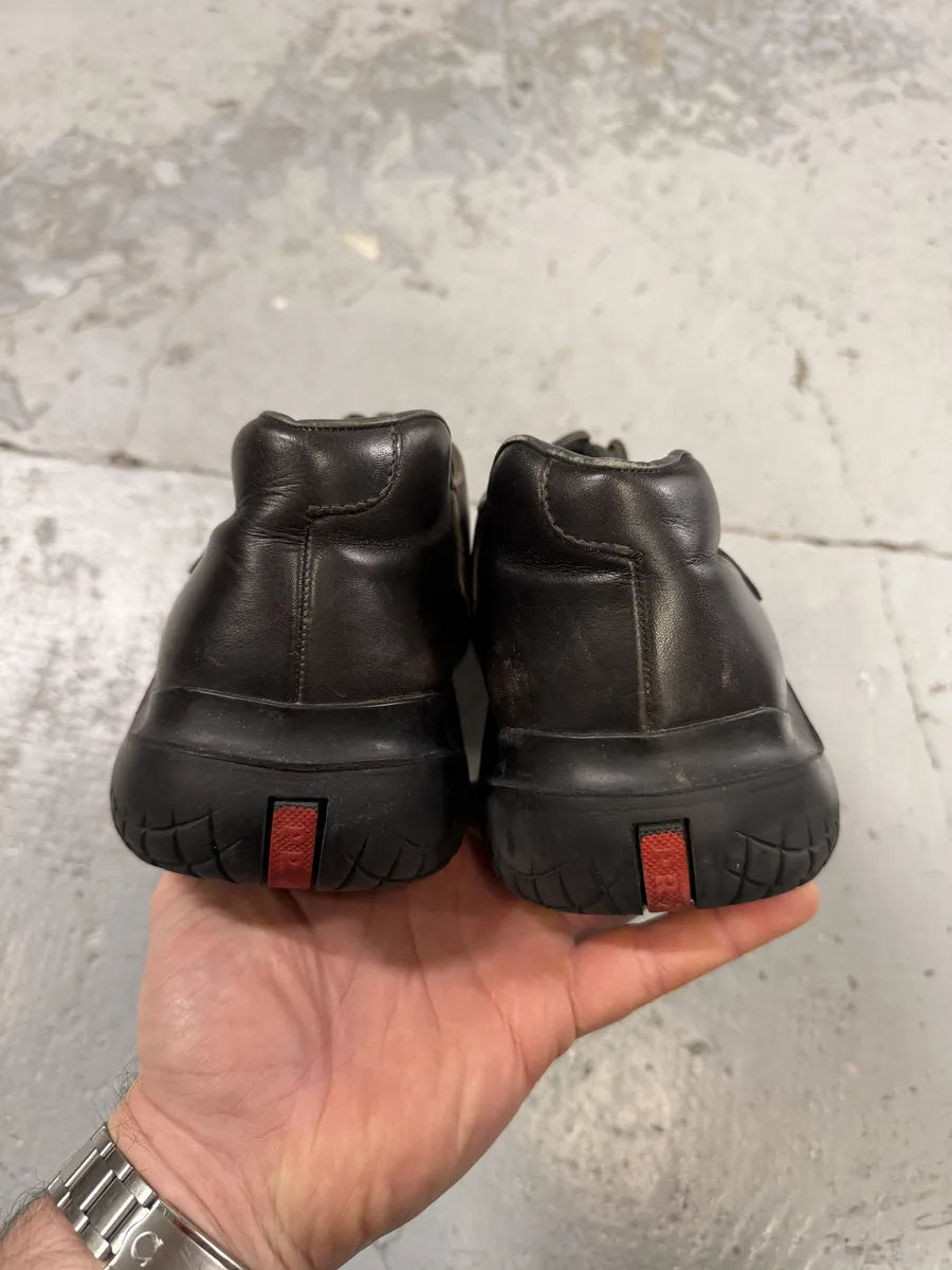 FW1999 Prada Dark Brown Leather Vibram Boots irXchOP 3