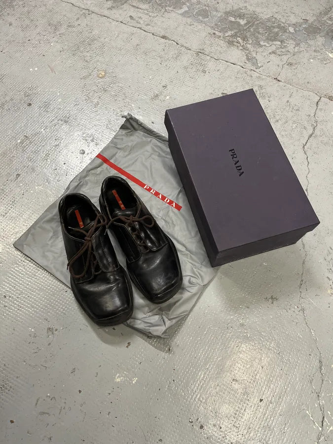 FW1999 Prada Dark Brown Vibram Leather Low Boots jtPiIwE 1