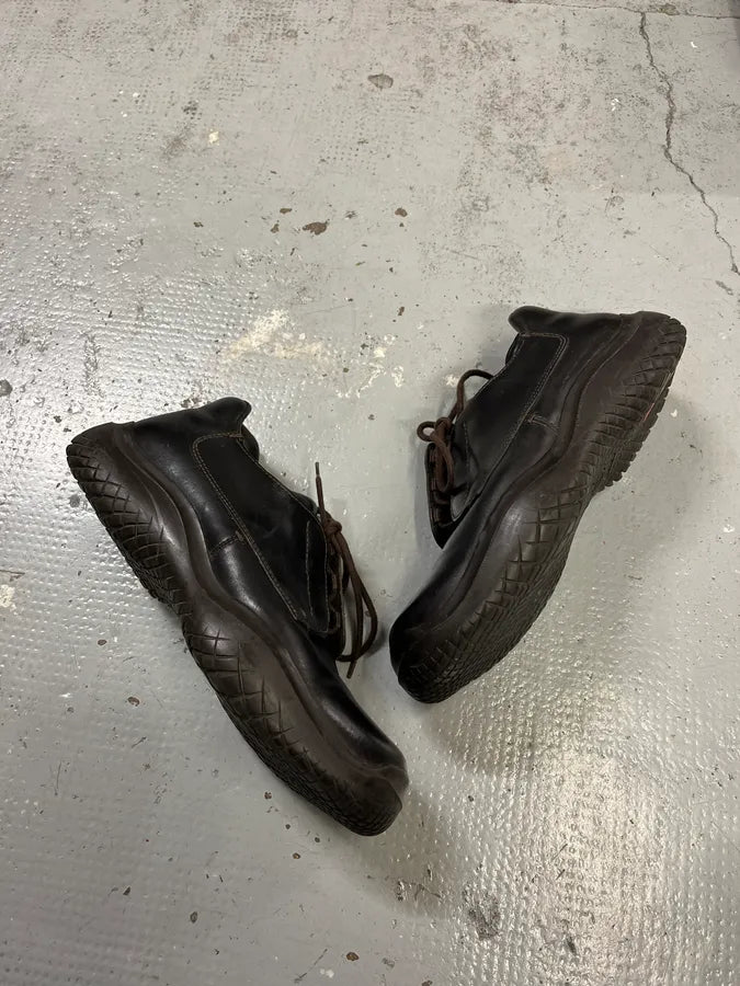 FW1999 Prada Dark Brown Vibram Leather Low Boots jtPiIwE 2