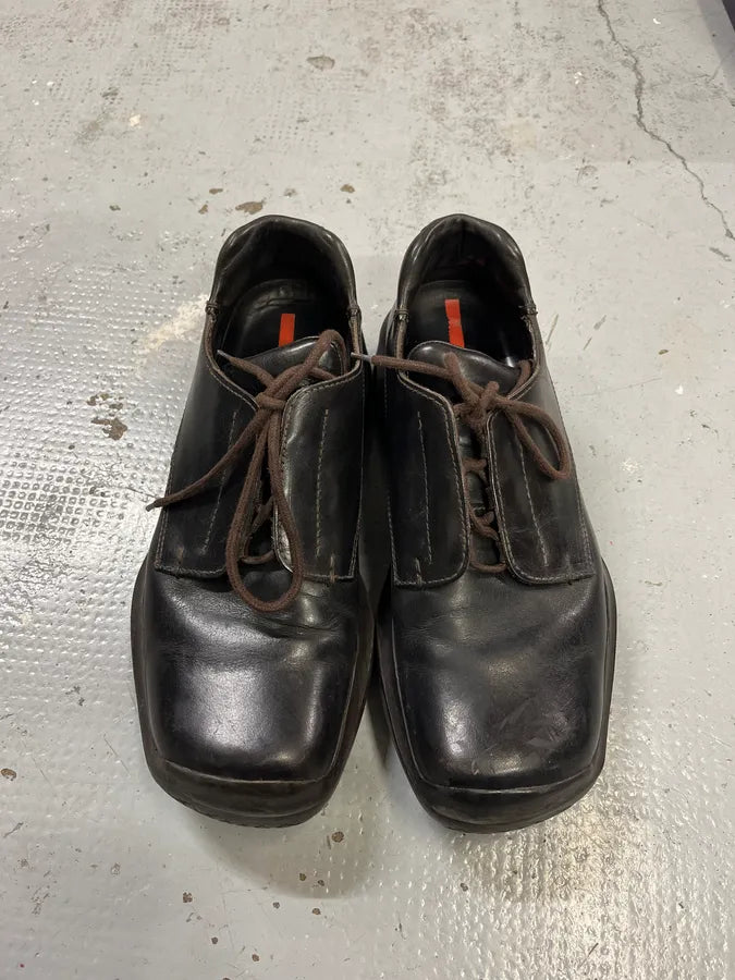 FW1999 Prada Dark Brown Vibram Leather Low Boots jtPiIwE 4