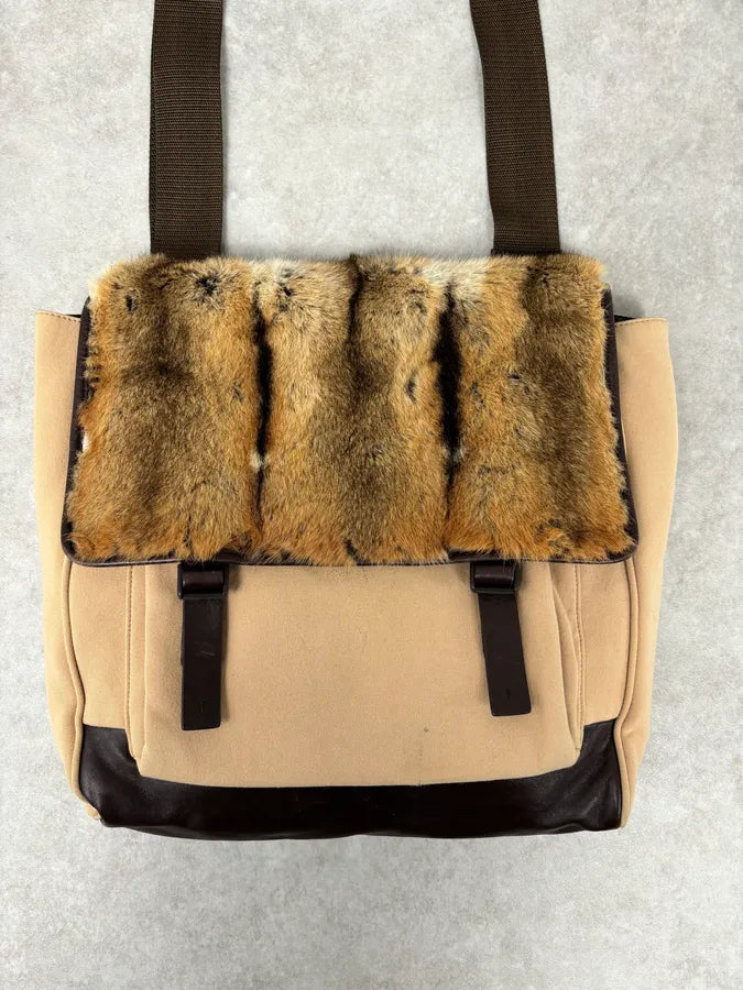 FW1999 Prada Fur Beige Shoulder Bag eJQkZMJ 3