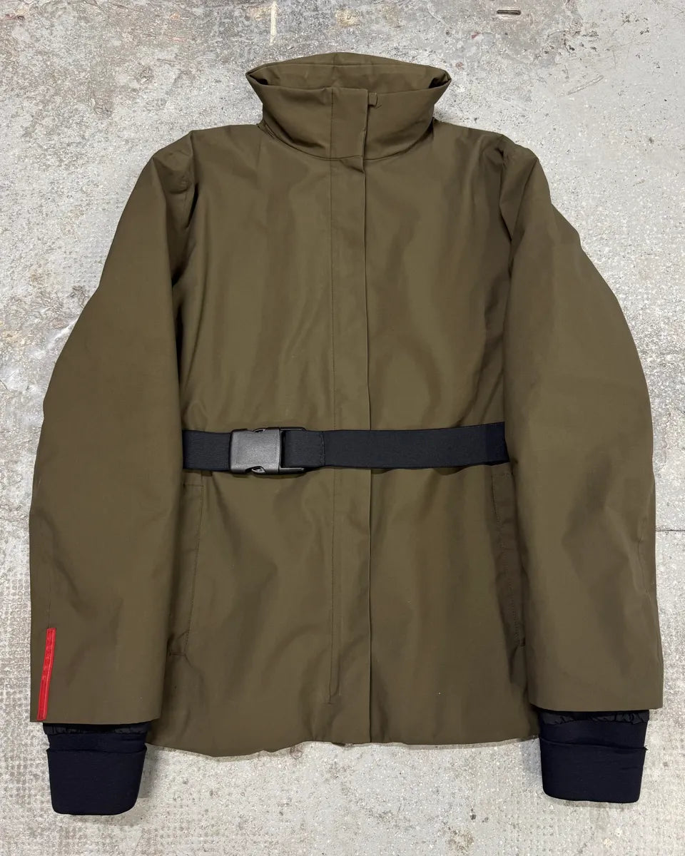 FW1999 Prada Tactical Gore-Tex Belted Khaki Green Jacket uWMjfgo 0