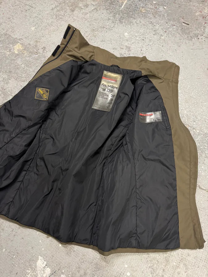 FW1999 Prada Tactical Gore-Tex Belted Khaki Green Jacket uWMjfgo 11
