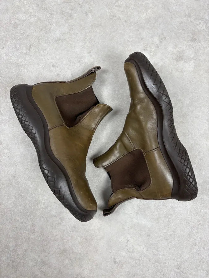 FW1999 Prada Green Forest Leather Vibram Ankle Boots oVpesah 4