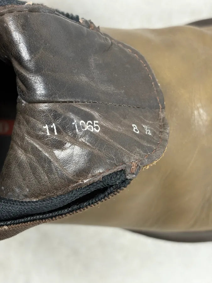 FW1999 Prada Green Forest Leather Vibram Ankle Boots oVpesah 7