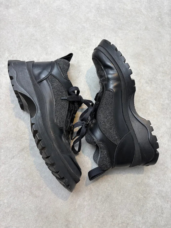 FW1999 Prada Grey & Black Hybrid Leather Vibram Boots lDNVQVs 5