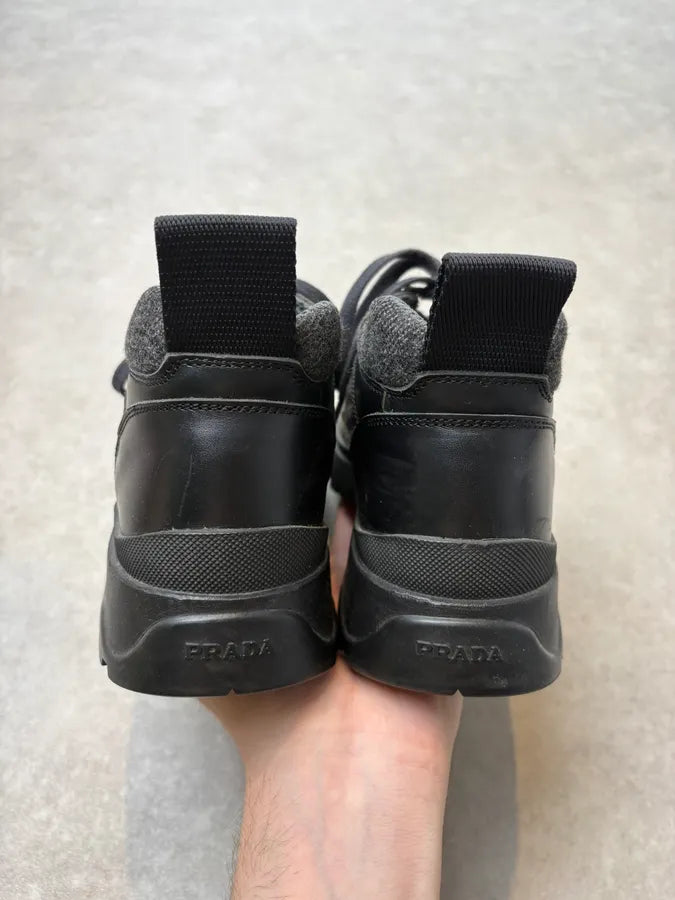 FW1999 Prada Grey & Black Hybrid Leather Vibram Boots lDNVQVs 6