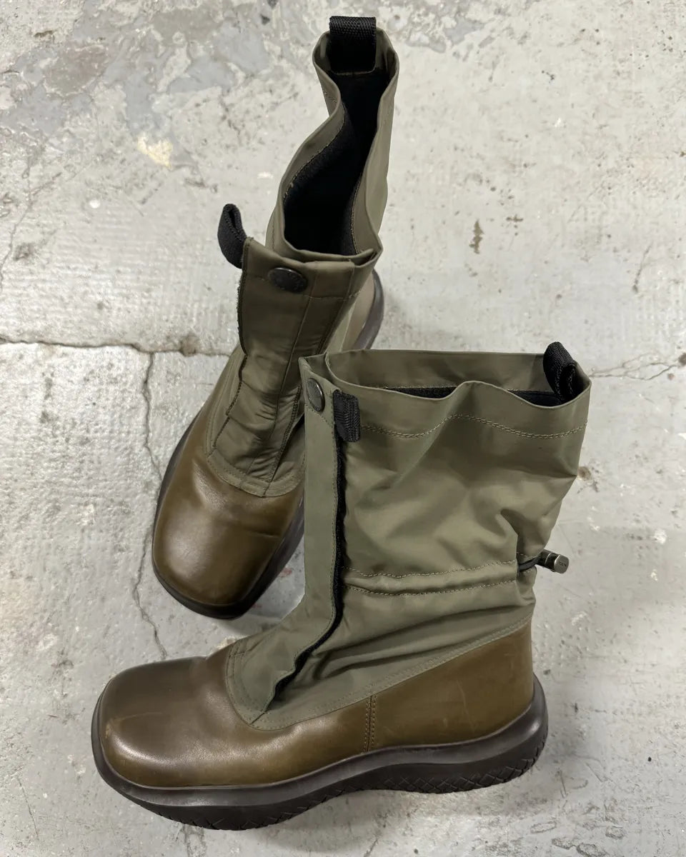 FW1999 Prada Kaki Military Olive Boots (39eu/us6.5) 0