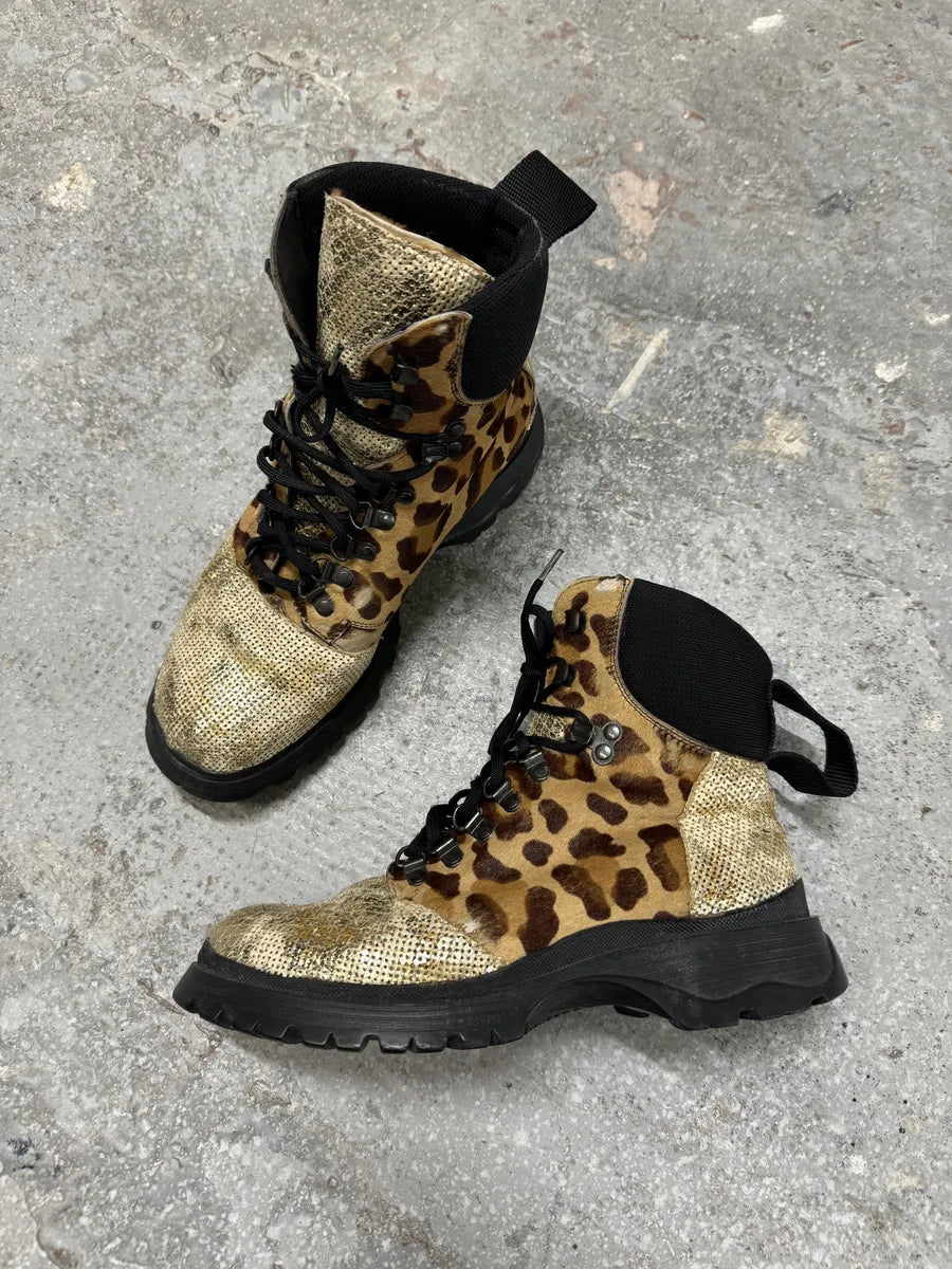 FW1999 Prada Leopard Pony Hair Hybride High Shoes  mHifUTb 5