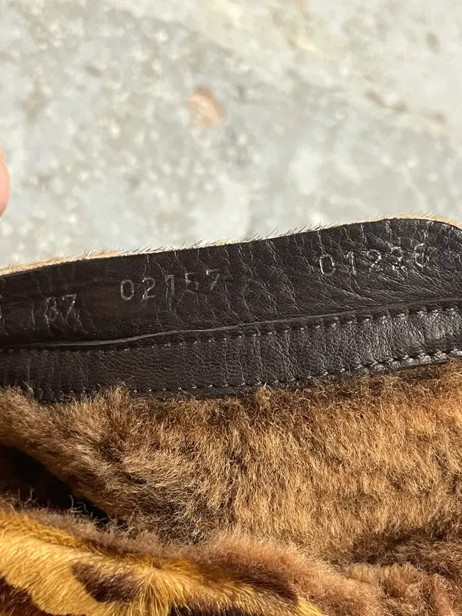 FW1999 Prada Leopard Pony Hair Leather Vibram Boots DqXbIEU 11