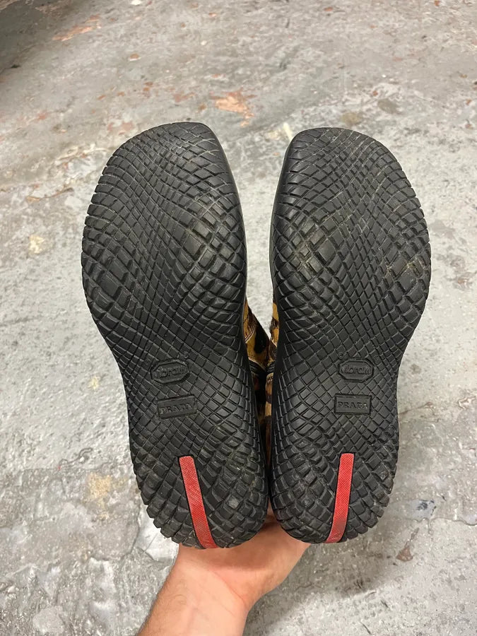 FW1999 Prada Leopard Pony Hair Leather Vibram Boots DqXbIEU 10