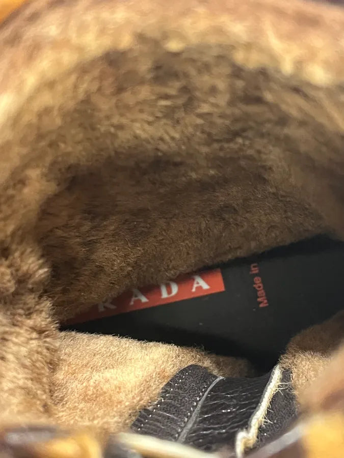 FW1999 Prada Leopard Pony Hair Leather Vibram Boots DqXbIEU 9