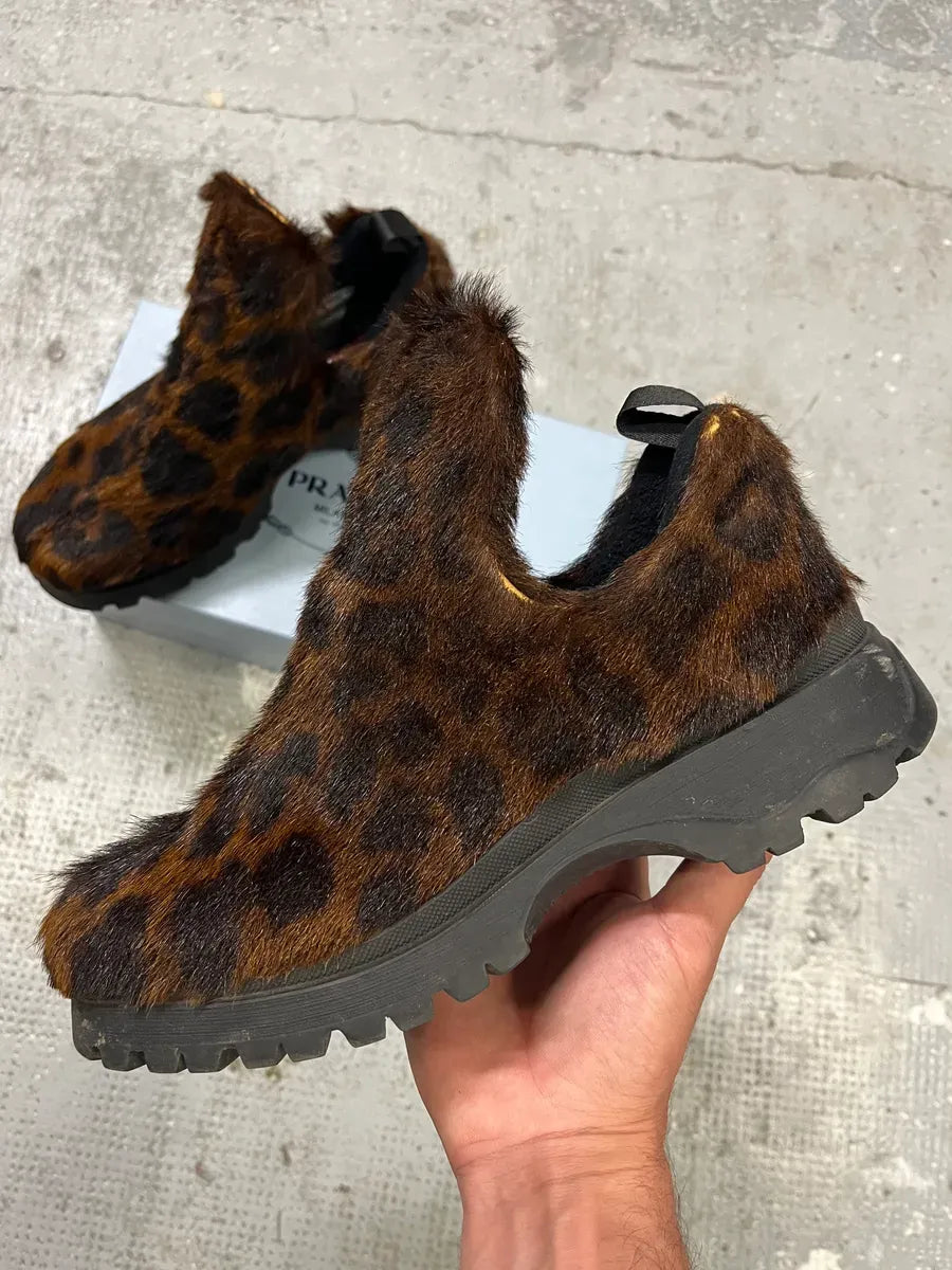 FW1999 Prada Leopard Print Pony Hair Mule Boots iUbKrFB 0