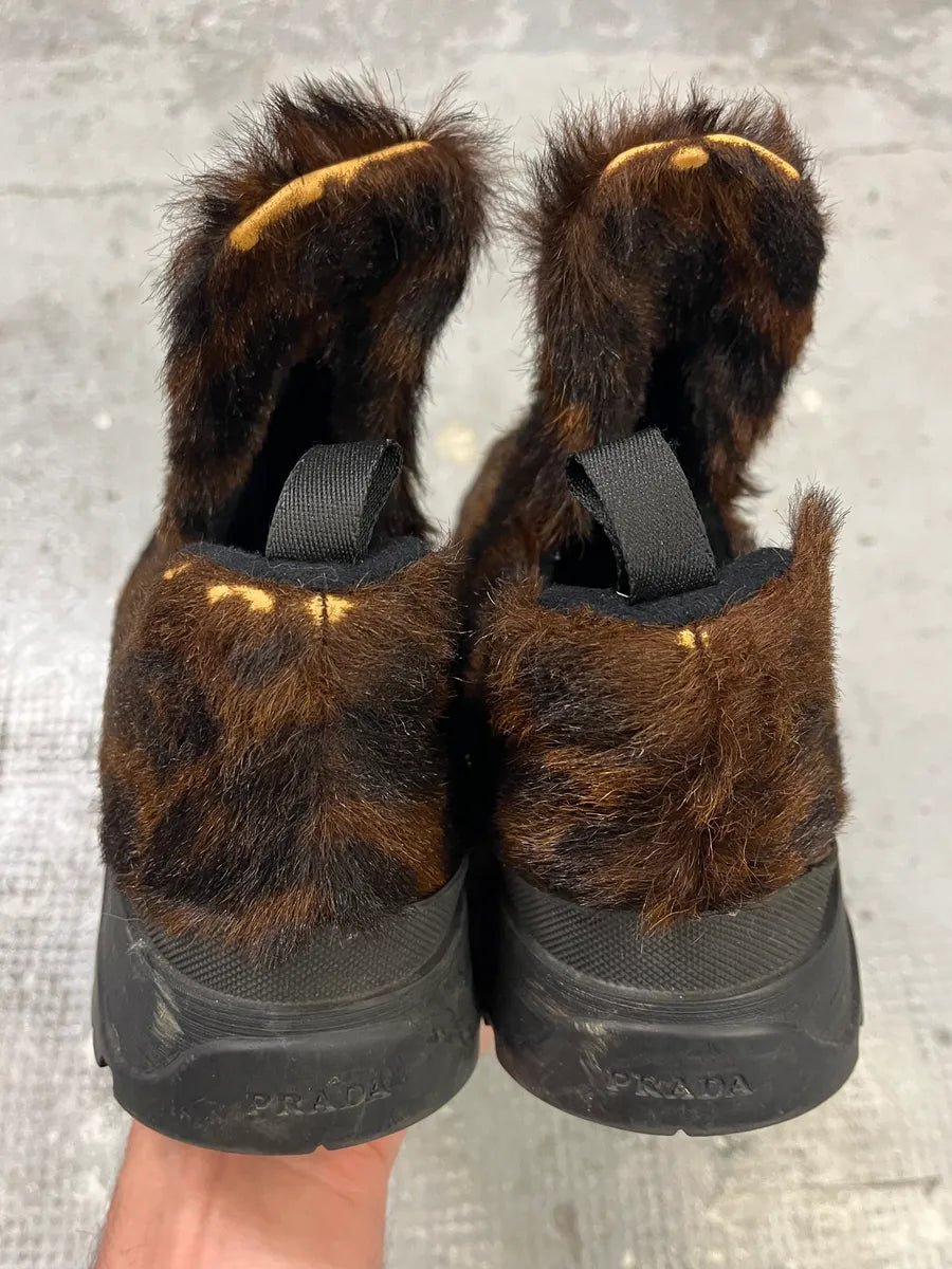 FW1999 Prada Leopard Print Pony Hair Mule Boots (39eu/us6.5) iUbKrFB 6