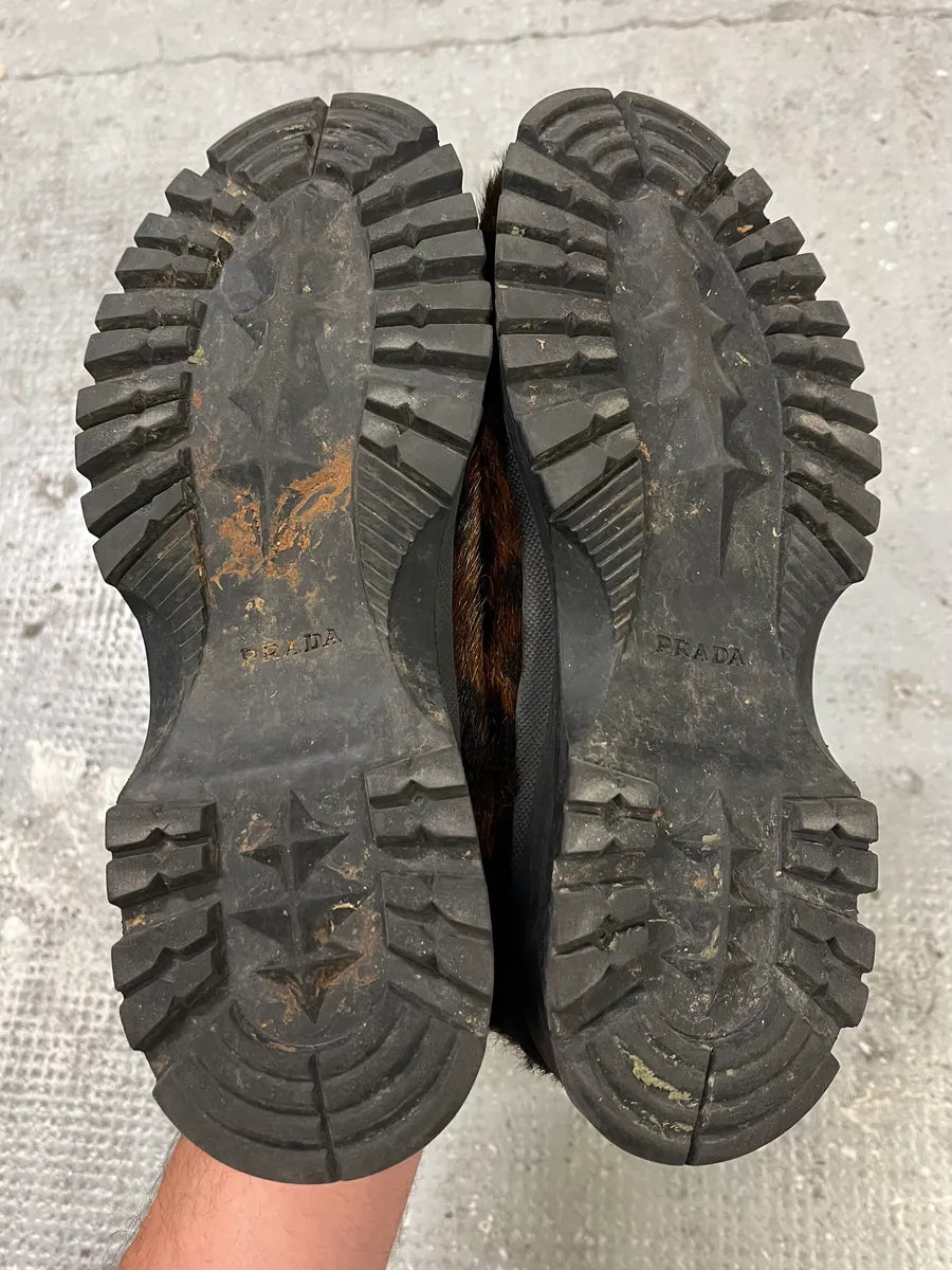 FW1999 Prada Leopard Print Pony Hair Mule Boots (39eu/us6.5) iUbKrFB 7