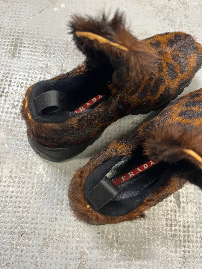 FW1999 Prada Leopard Print Pony Hair Mule Boots (39eu/us6.5) iUbKrFB 8