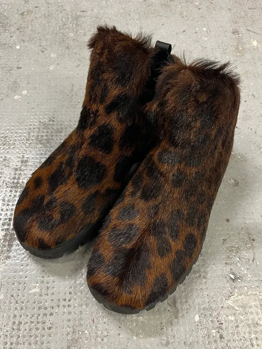 FW1999 Prada Leopard Print Pony Hair Mule Boots iUbKrFB 4