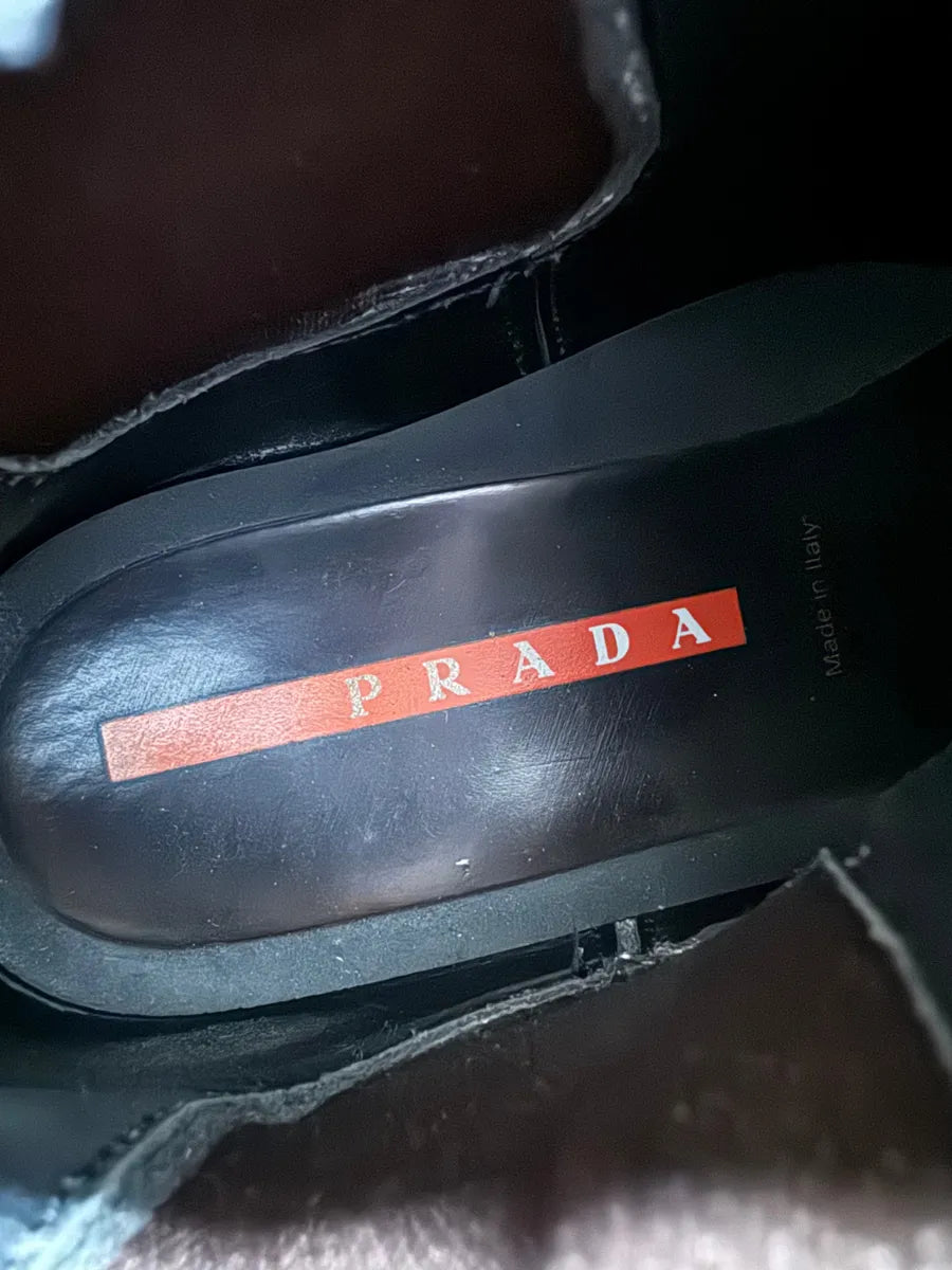 FW1999 Prada Navy Leather Boots UnJAqIZ 7