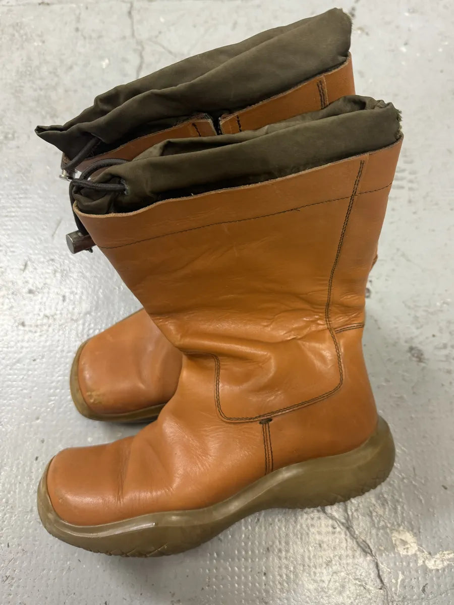 FW1999 Prada Orange Ankle Leather Boots (41.5eu/us8) fXOlnVf 0