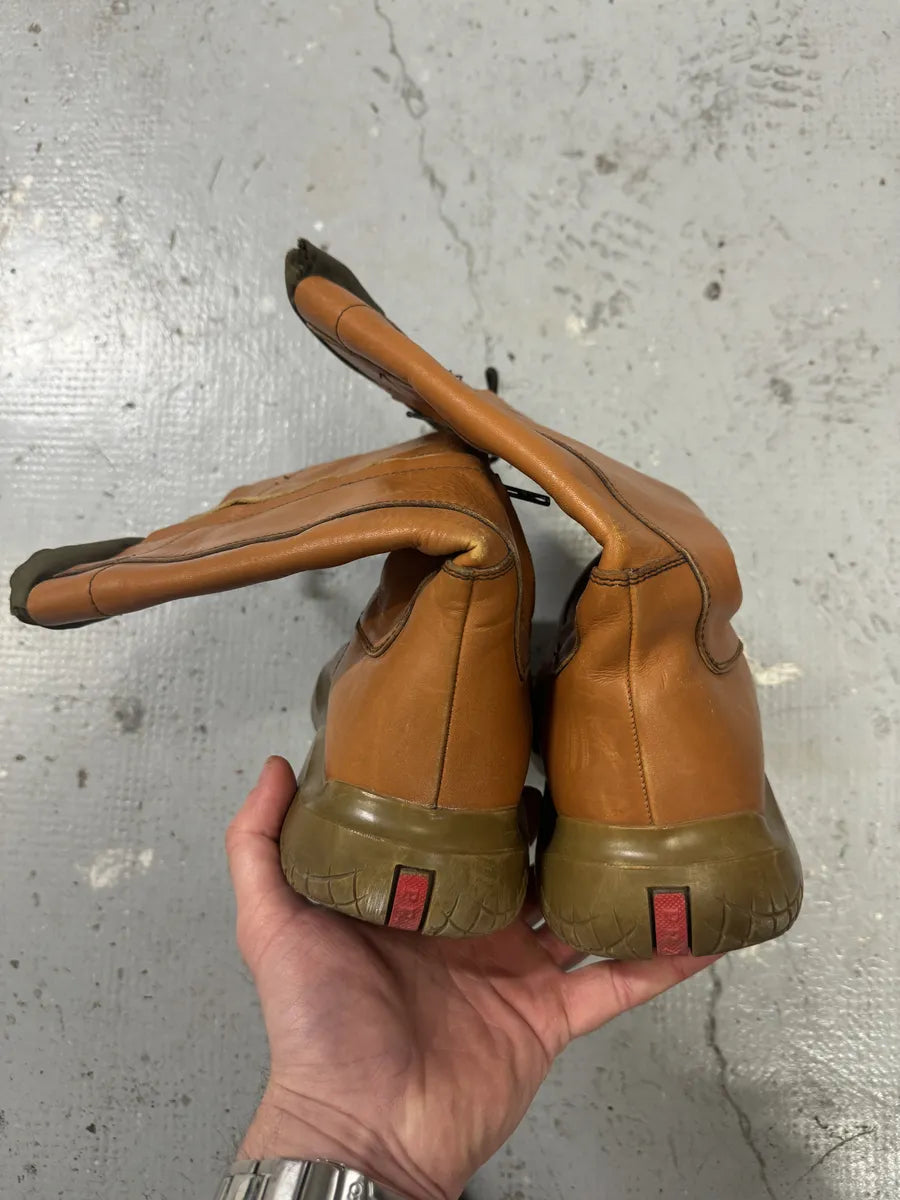 FW1999 Prada Orange Ankle Leather Boots (41.5eu/us8) fXOlnVf 6