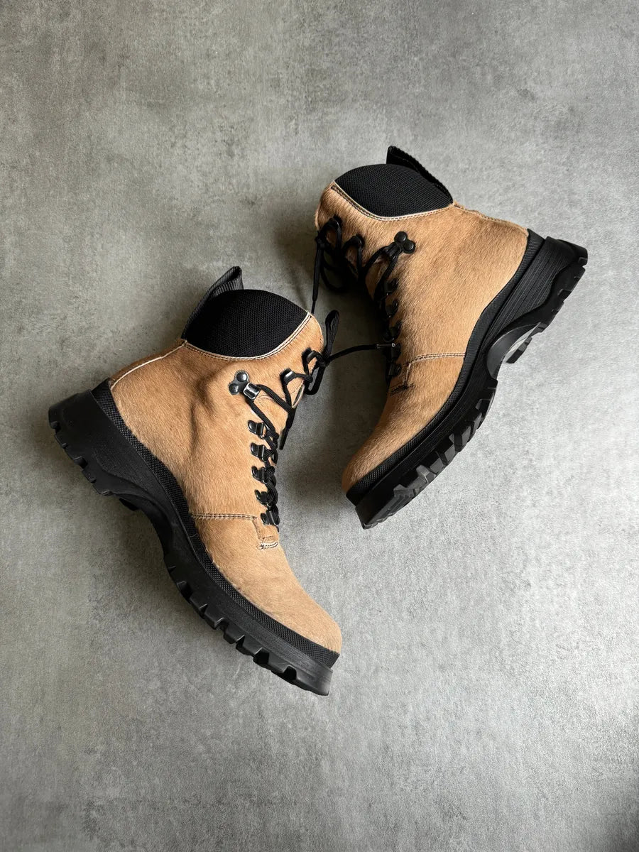 FW1999 Prada Pony Hair Creamy Leather Boots mvUretj 6
