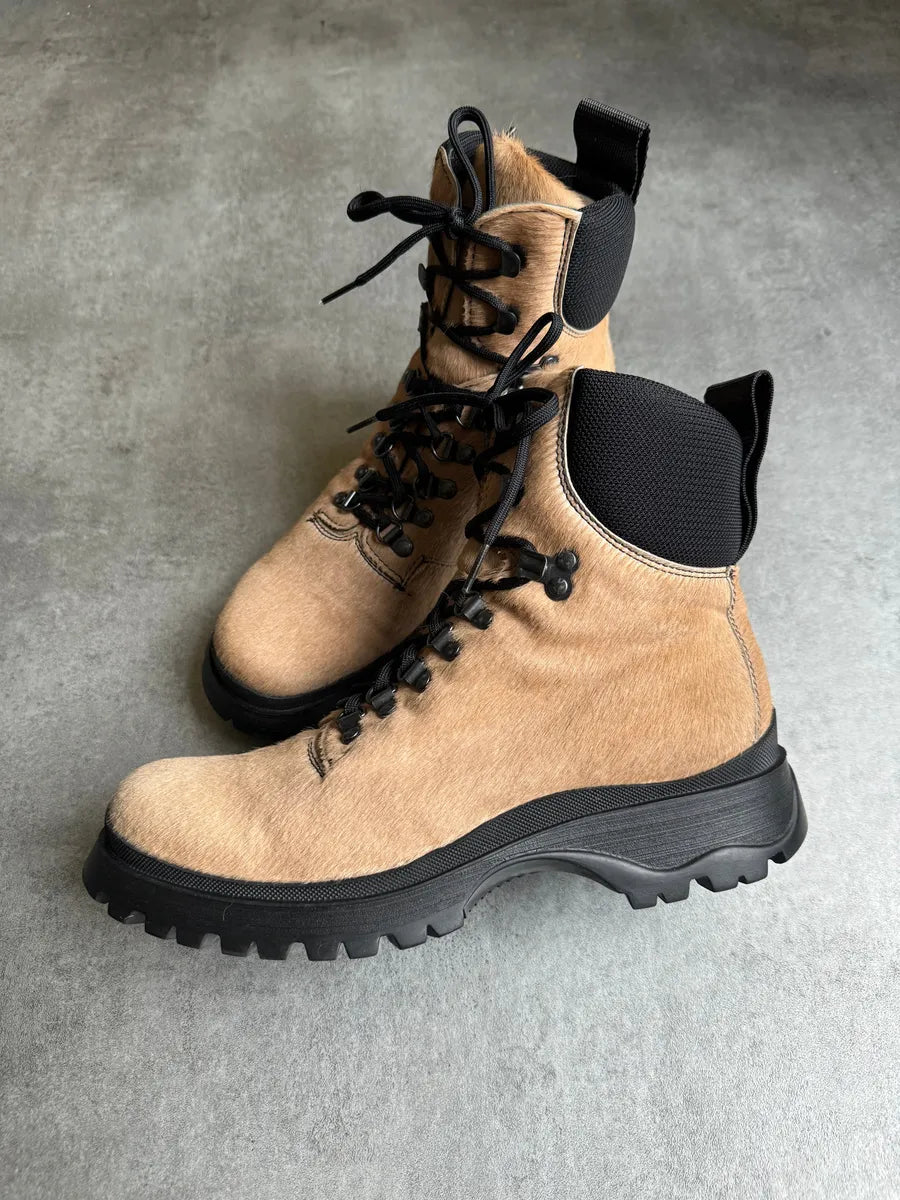 FW1999 Prada Pony Hair Creamy Leather Boots mvUretj 7