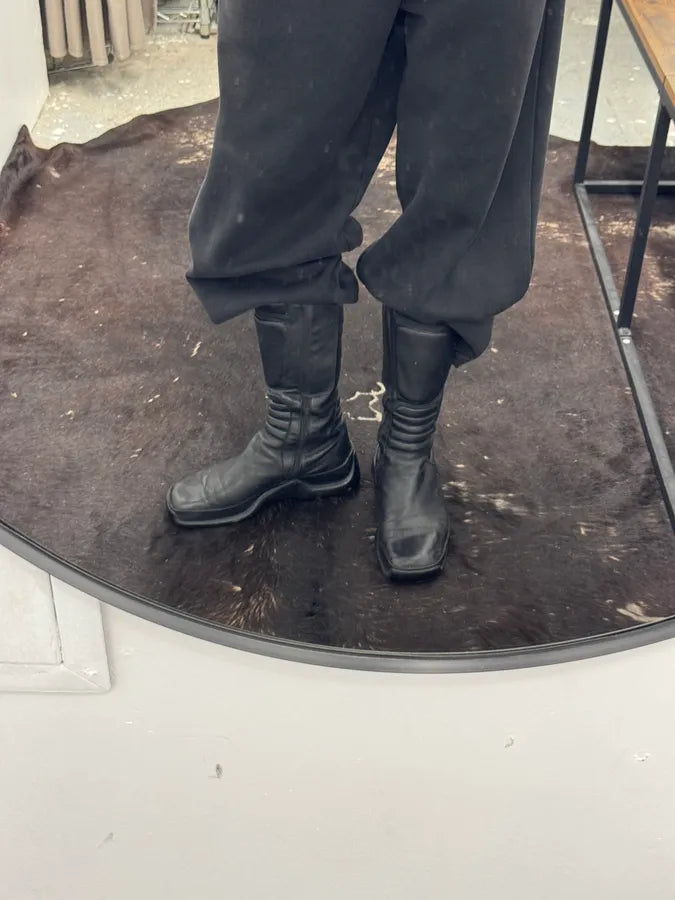 FW1999 Prada Pro Biker Padded Balck Leather Boots (42eu/us8.5) IQJAacK 1